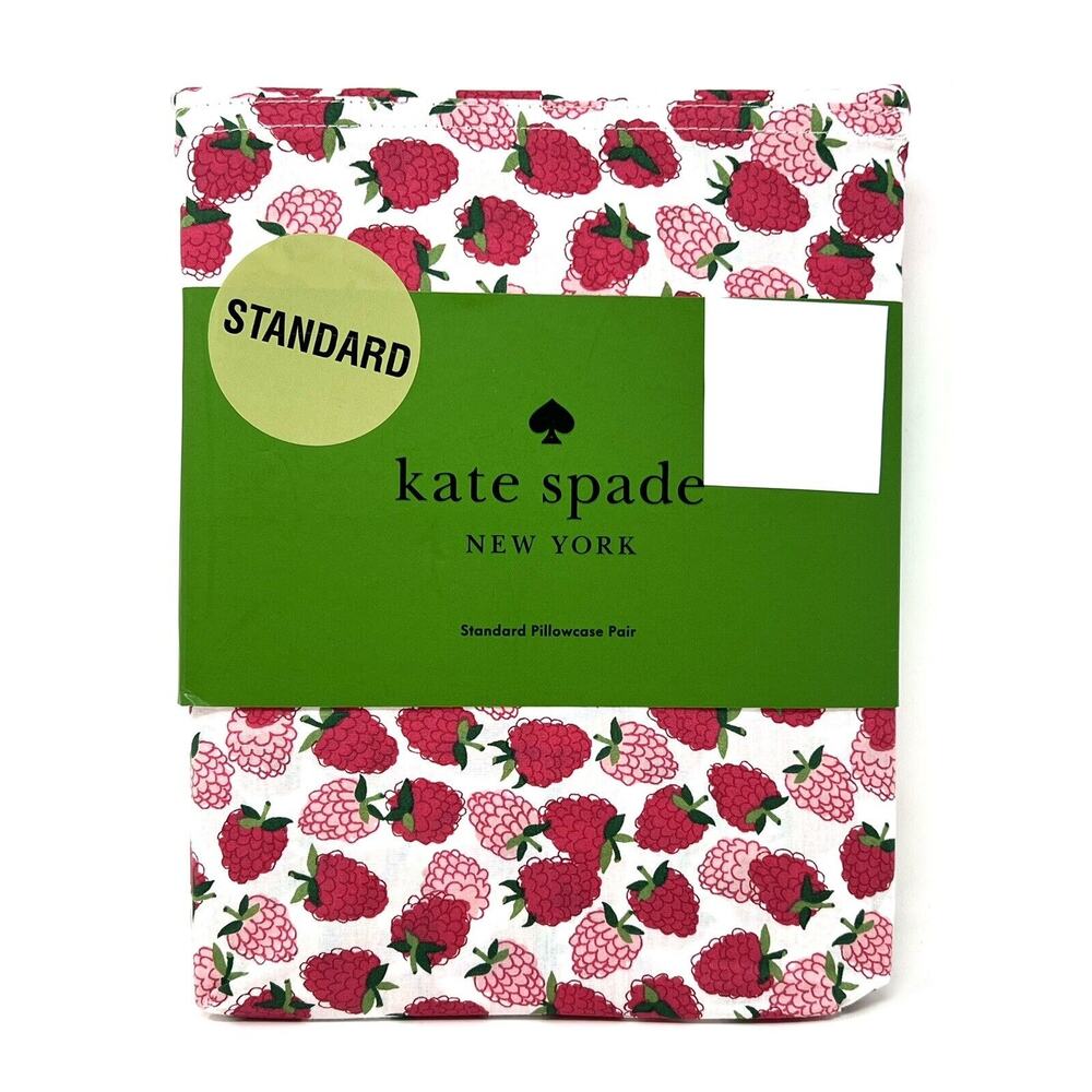 Kate Spade New York Raspberries Standard Pillow Cases NIP 100% Cotton *READ*
